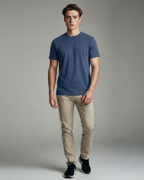 Camiseta Algodão Egípcio Azul