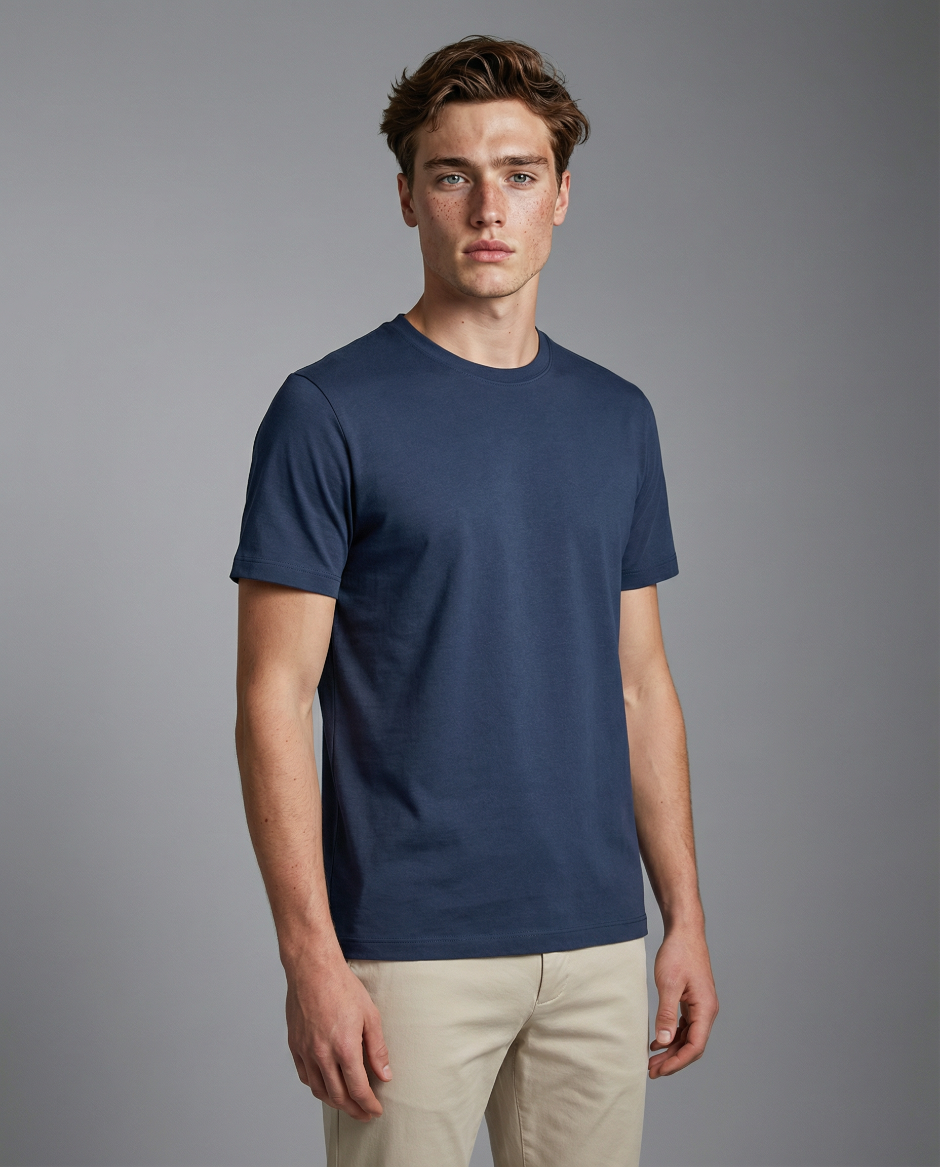 Camiseta Algodão Egípcio Azul