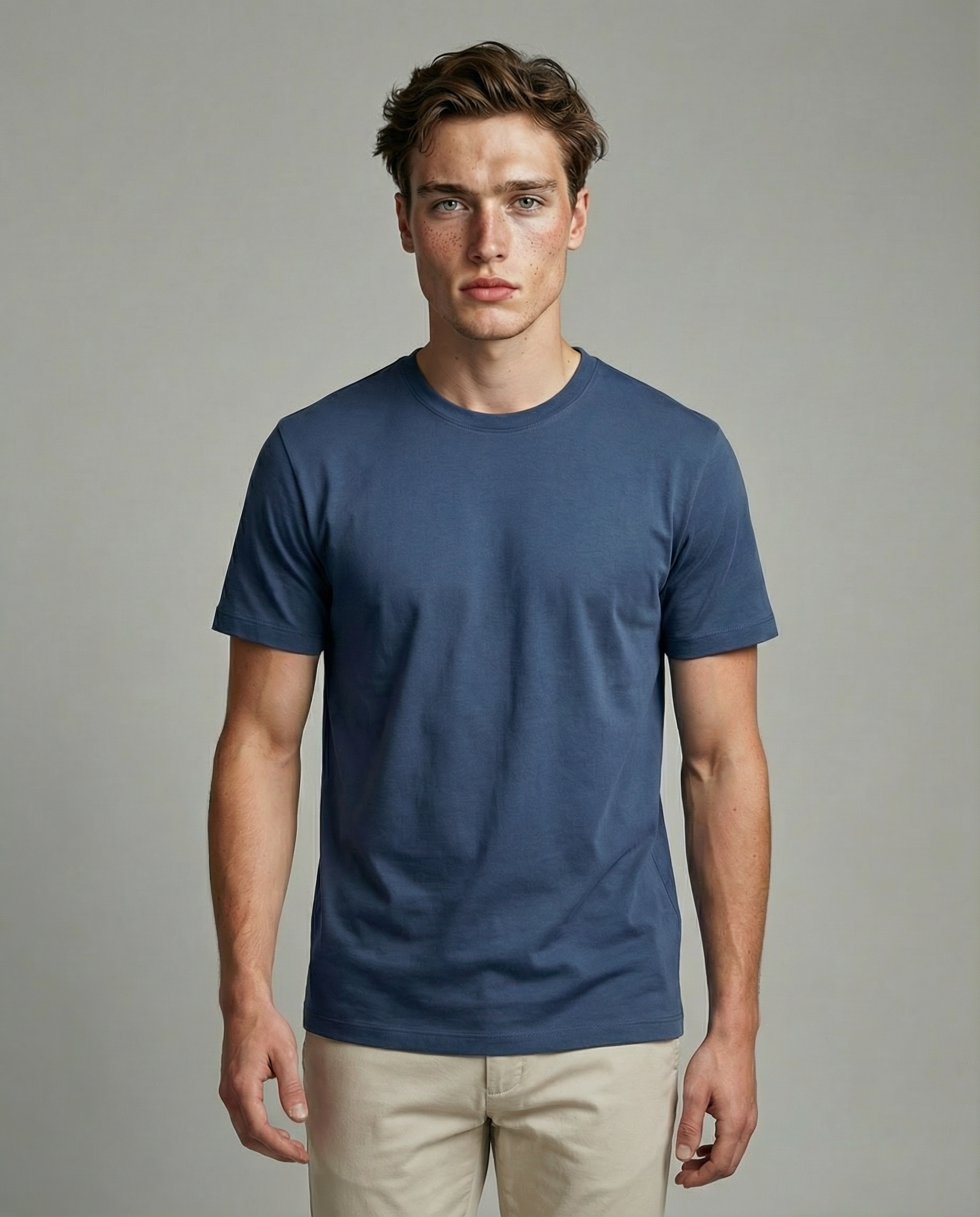 Camiseta Algodão Egípcio Azul