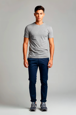 Camiseta Algodão Egípcio Cinza Mescla