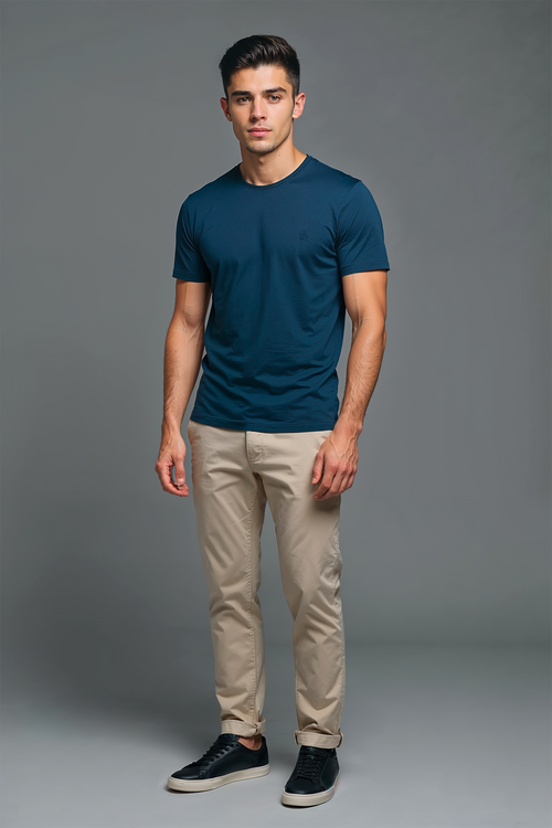 Camiseta Algodão Egípcio Azul