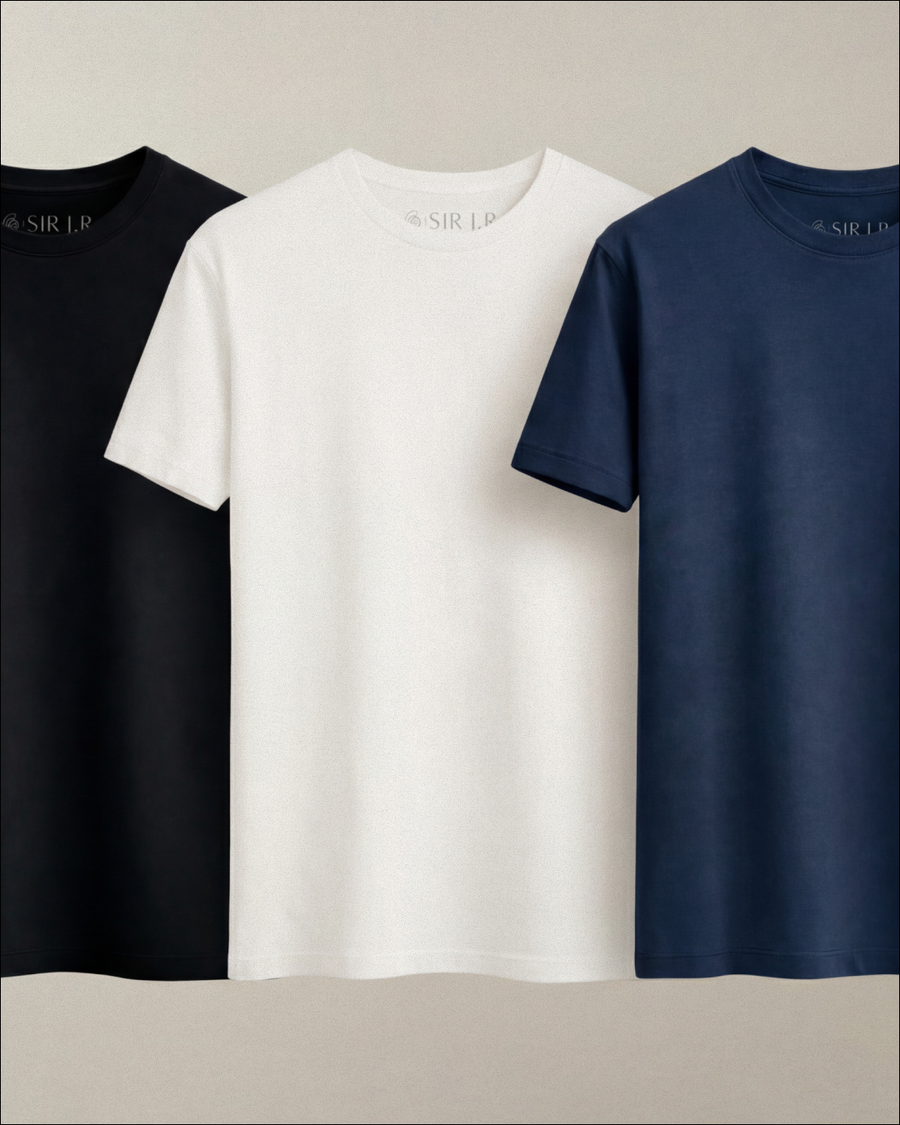 Kit 3 Camisetas Algodão Egípcio